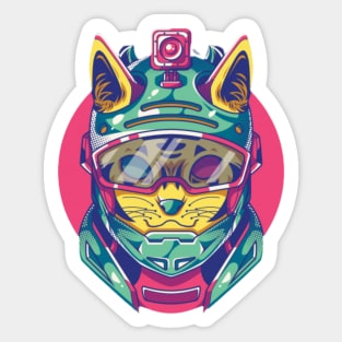 Cyberpunk cat Sticker